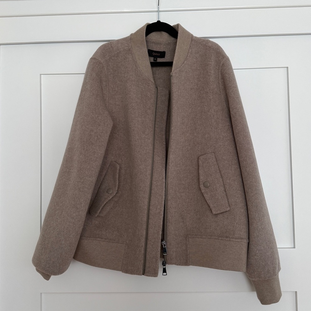 Quince Double Face Boiled Wool Bomber Jacket - M